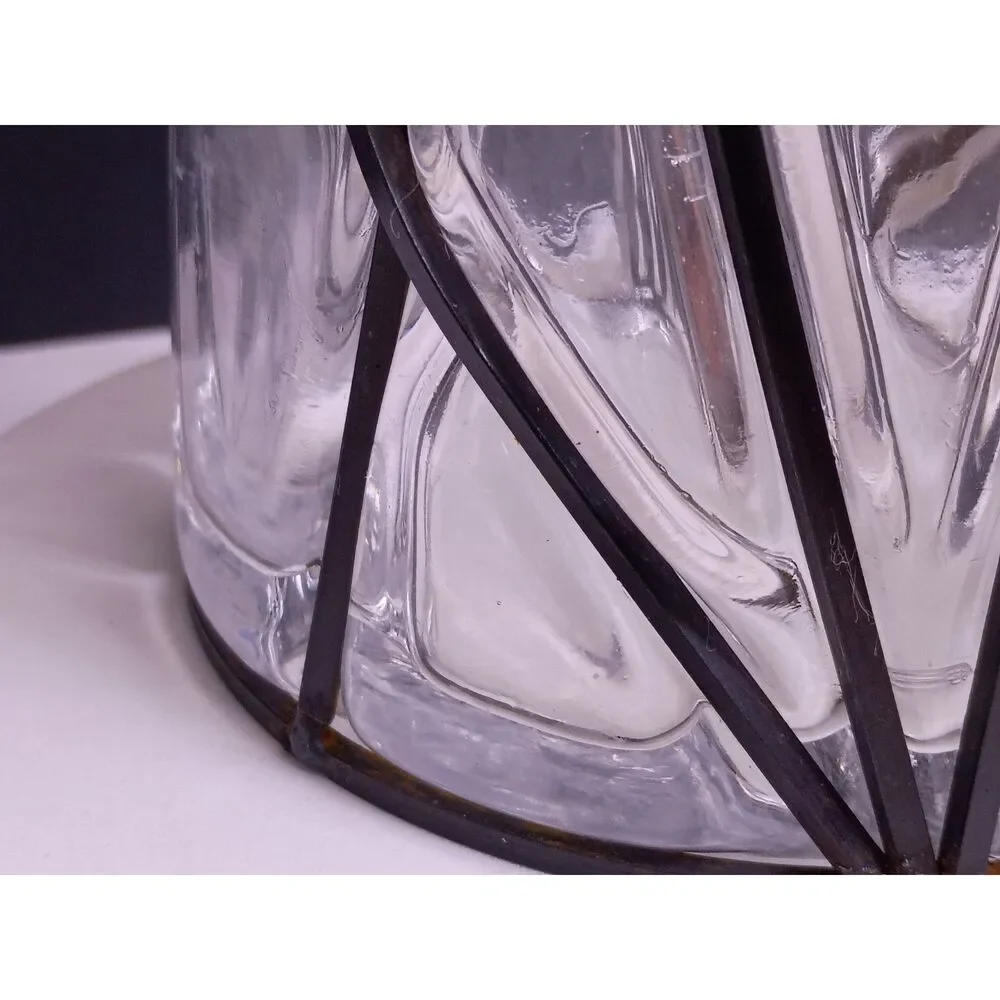 Geometric Molded Glass Industrial Style Farmhouse Everyday Vase - Picture 5 of 10
